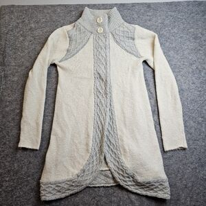 PRANA Angelica cream-grey cottagecore woman cotton blend soft duster cardigan M